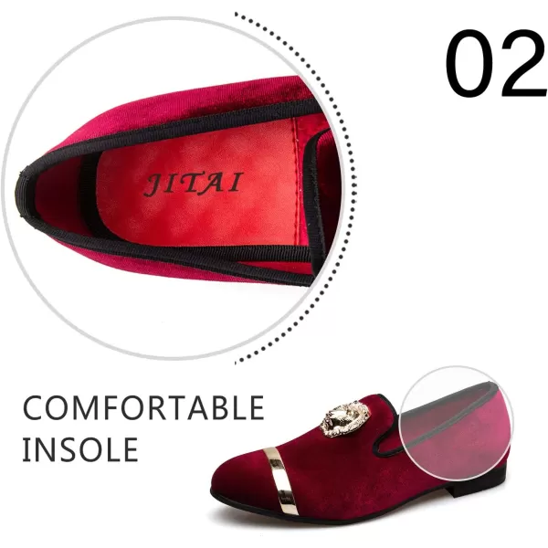 JITAI Mens Penny SlipOn Leather Lined Loafer Luxury Men ShoesRed01
