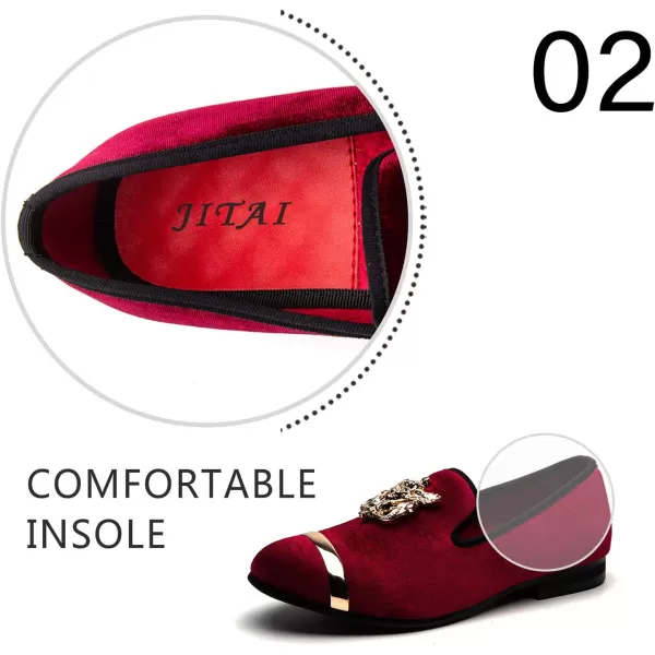 JITAI Mens Penny SlipOn Leather Lined Loafer Luxury Men ShoesRed02