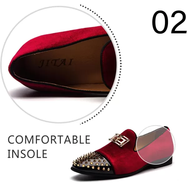 JITAI Mens Penny SlipOn Leather Lined Loafer Luxury Men ShoesRed03
