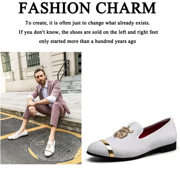 JITAI Mens Penny SlipOn Leather Lined Loafer Luxury Men ShoesWhite02