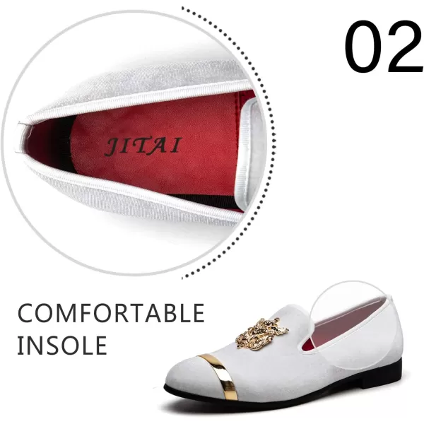 JITAI Mens Penny SlipOn Leather Lined Loafer Luxury Men ShoesWhite02