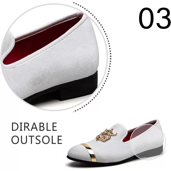JITAI Mens Penny SlipOn Leather Lined Loafer Luxury Men ShoesWhite02