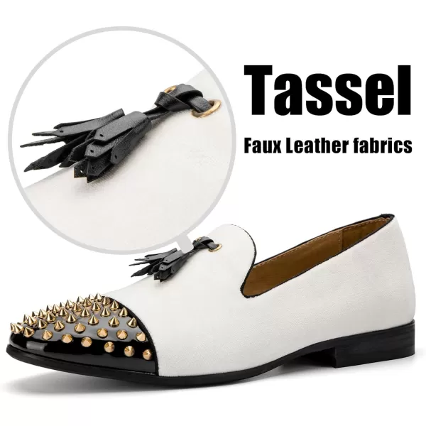 JITAI Mens Penny SlipOn Leather Lined Loafer Luxury Men ShoesWhite04