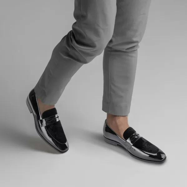 JITAI Mens Velvet Loafers Dress Shoes Loafers for Men Tuxedo Suit ShoesBlack31