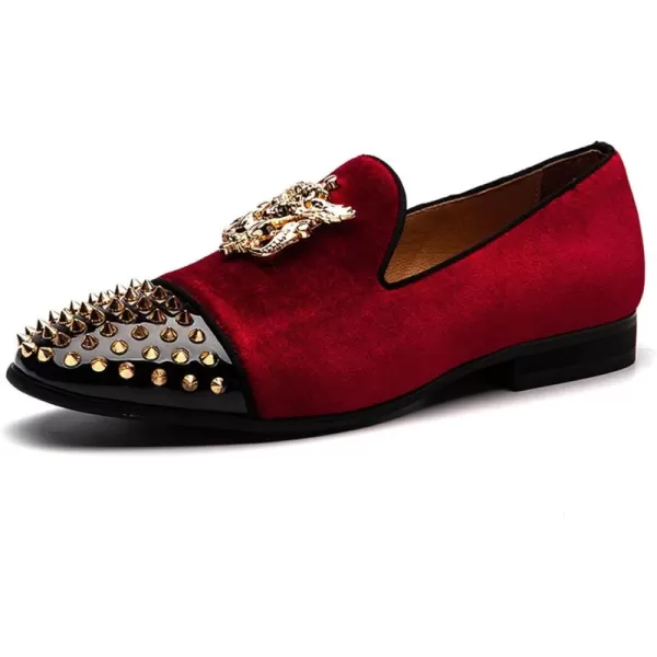 JITAI Men Loafers SlipOn Shoes for Men Fashion Dress Shoes Tuxedo ShoesRed01
