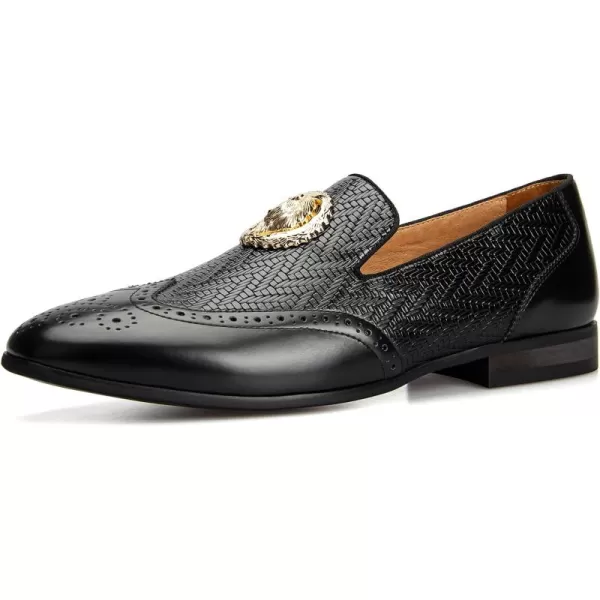 JITAI Mens Fashion Loafers Wedding Shoes Loafers for Men Party ShoesBlack01