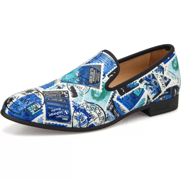 JITAI Mens Fashion Loafers Wedding Shoes Loafers for Men Party ShoesBlue01