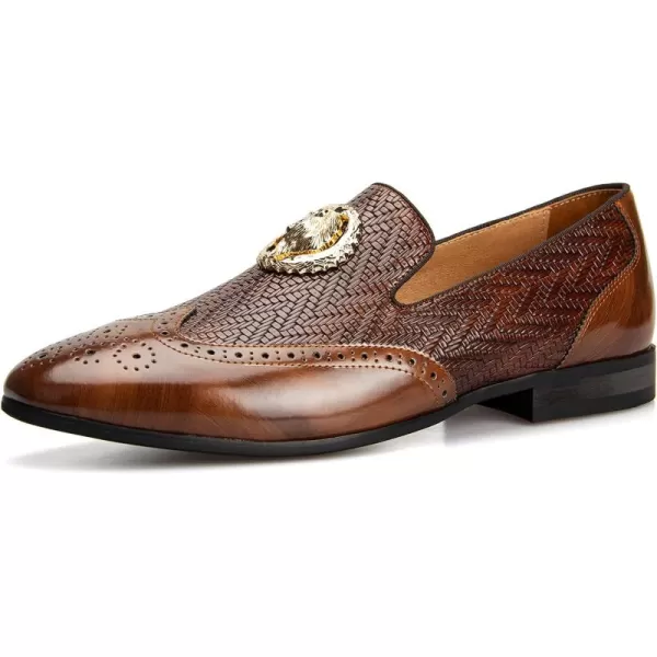 JITAI Mens Fashion Loafers Wedding Shoes Loafers for Men Party ShoesBrown02