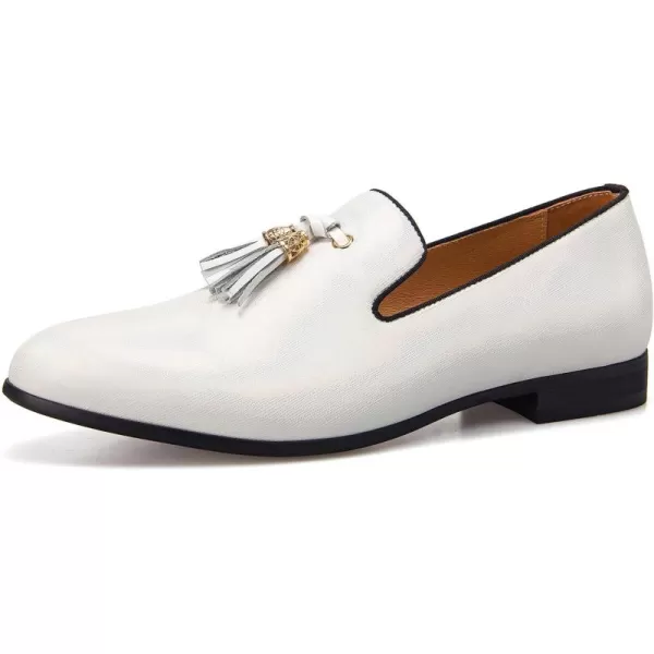 JITAI Mens Fashion Loafers Wedding Shoes Loafers for Men Party ShoesWhite04