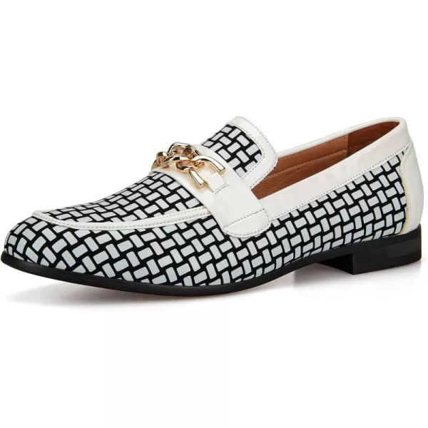 JITAI Mens Fashion Loafers Wedding Shoes Loafers for Men Party ShoesWhite06