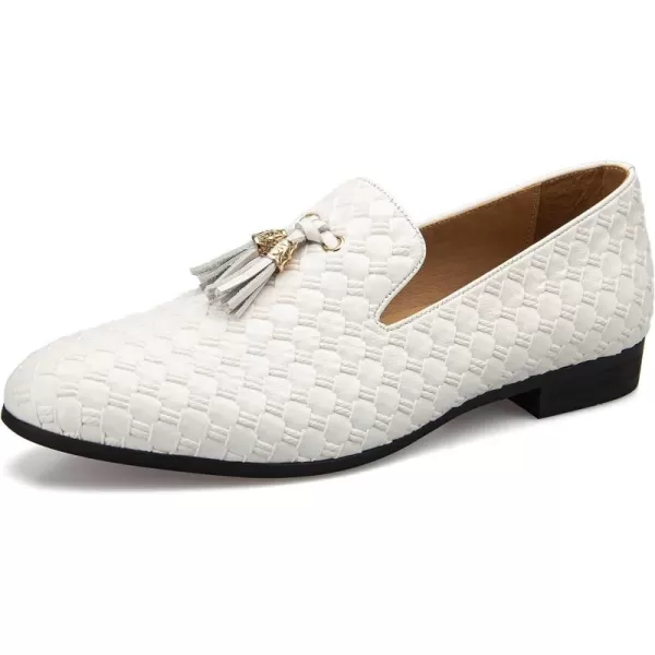 JITAI Mens Fashion Loafers Wedding Shoes Loafers for Men Party ShoesWhite10
