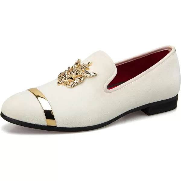 JITAI Mens Fashion Loafers Wedding Shoes Loafers for Men Party ShoesWhite29