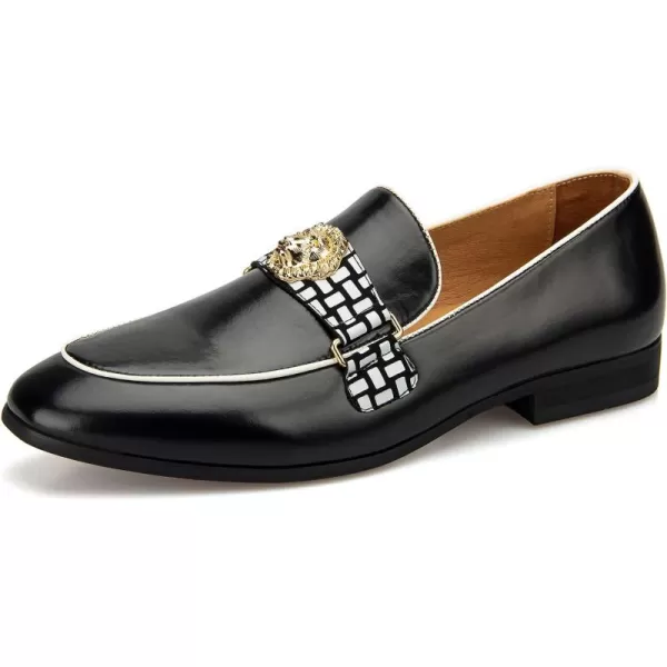 JITAI Mens Loafers Tuxedo Shoes Dress Shoes for Men Velvet Loafers Wedding ShoesBlack08