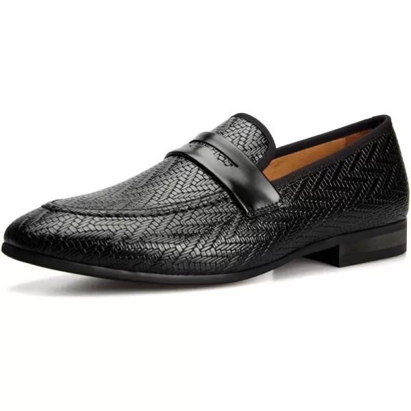 JITAI Mens Loafers Tuxedo Shoes Dress Shoes for Men Velvet Loafers Wedding ShoesBlack13