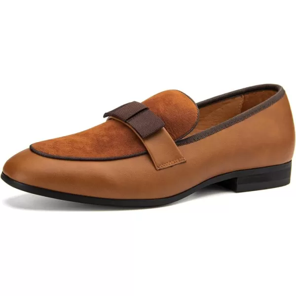 JITAI Mens Loafers Tuxedo Shoes Dress Shoes for Men Velvet Loafers Wedding ShoesBrown01