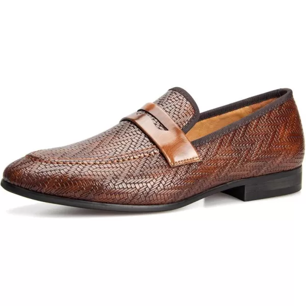JITAI Mens Loafers Tuxedo Shoes Dress Shoes for Men Velvet Loafers Wedding ShoesBrown14