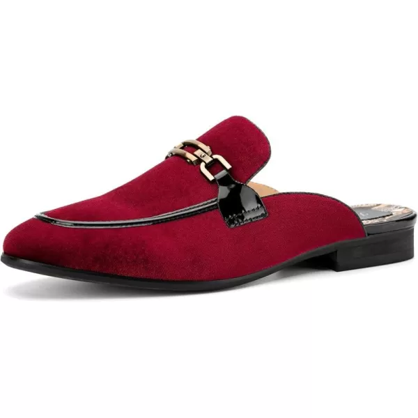 JITAI Mens Mules Velvet Slippers SlipOn Loafers for Men Casual Open Backless SandalsRed131