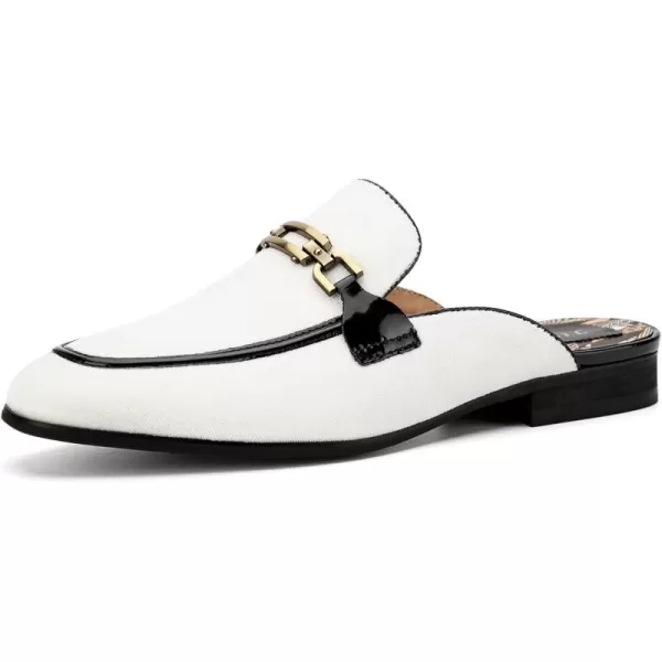 JITAI Mens Mules Velvet Slippers SlipOn Loafers for Men Casual Open Backless SandalsWhite131