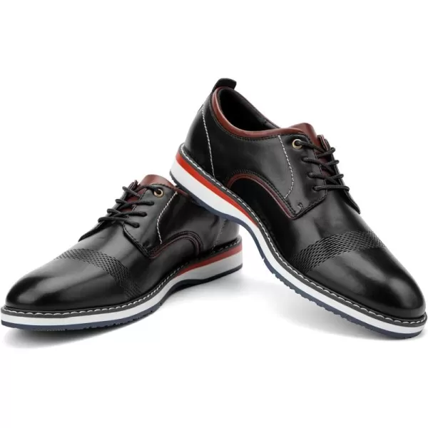 JITAI Mens Oxford Dress Shoes Lightweight Fashion Shoes with Wingtip Brogue ampamp Laceup DesignBlack01