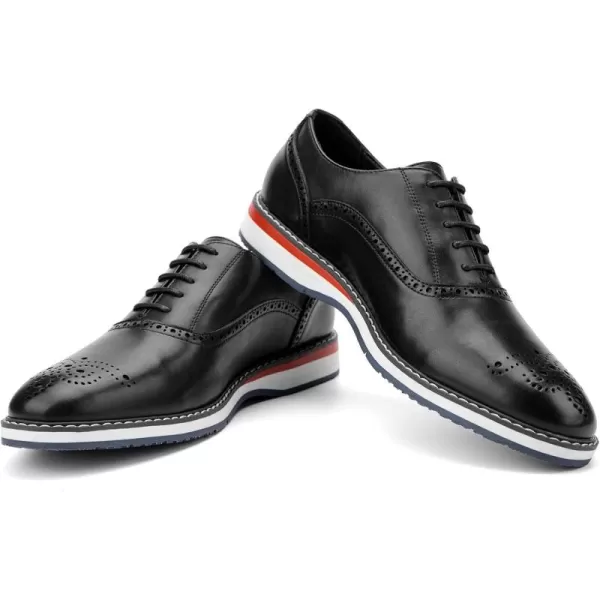 JITAI Mens Oxford Dress Shoes Lightweight Fashion Shoes with Wingtip Brogue ampamp Laceup DesignBlack02