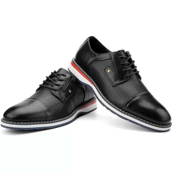 JITAI Mens Oxford Dress Shoes Lightweight Fashion Shoes with Wingtip Brogue ampamp Laceup DesignBlack03