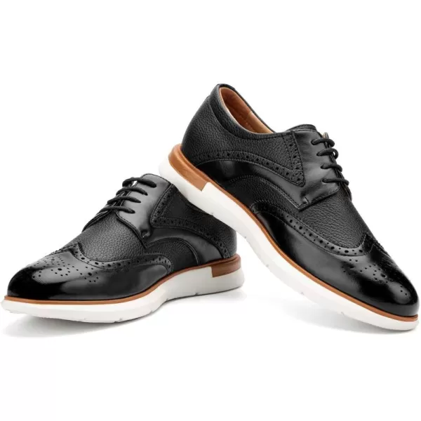 JITAI Mens Oxford Dress Shoes Lightweight Fashion Shoes with Wingtip Brogue ampamp Laceup DesignBlack04