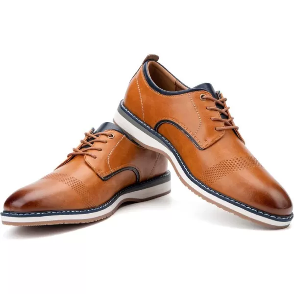 JITAI Mens Oxford Dress Shoes Lightweight Fashion Shoes with Wingtip Brogue ampamp Laceup DesignBrown01