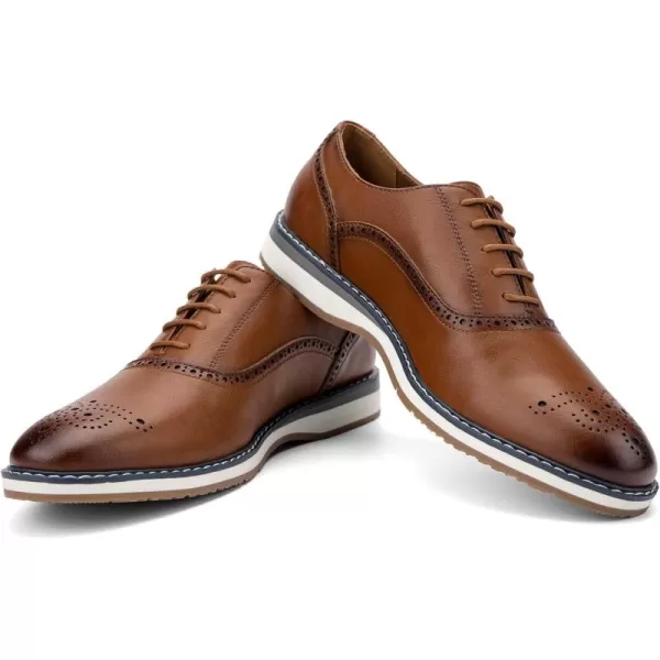 JITAI Mens Oxford Dress Shoes Lightweight Fashion Shoes with Wingtip Brogue ampamp Laceup DesignBrown02
