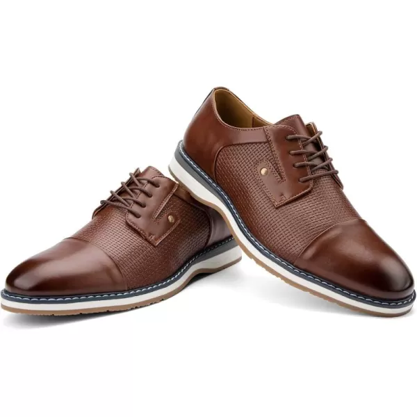 JITAI Mens Oxford Dress Shoes Lightweight Fashion Shoes with Wingtip Brogue ampamp Laceup DesignBrown03