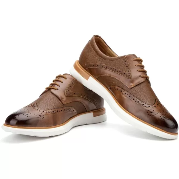 JITAI Mens Oxford Dress Shoes Lightweight Fashion Shoes with Wingtip Brogue ampamp Laceup DesignBrown04