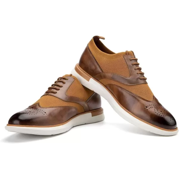 JITAI Mens Oxford Dress Shoes Lightweight Fashion Shoes with Wingtip Brogue ampamp Laceup DesignBrown05