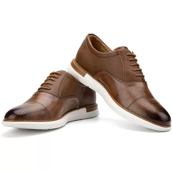 JITAI Mens Oxford Dress Shoes Lightweight Fashion Shoes with Wingtip Brogue ampamp Laceup DesignBrown07