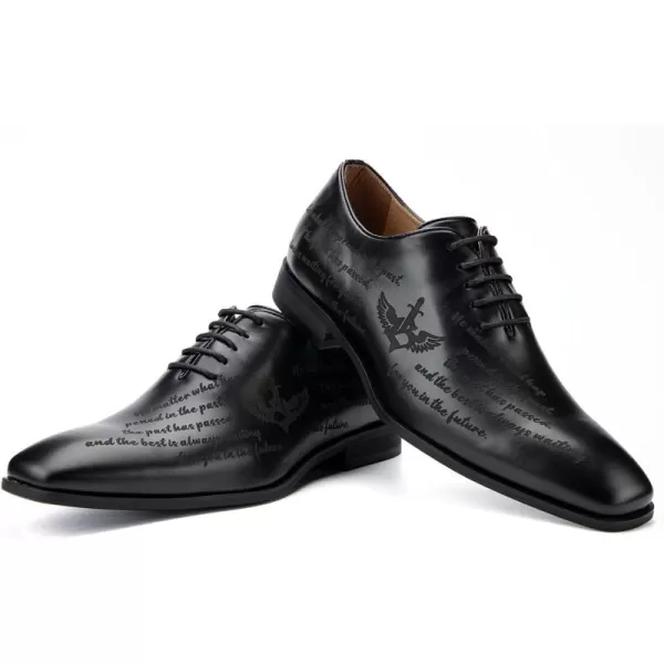 JITAI Mens Oxford Shoes Mens Casual Dress Shoes Lace Up Fashion ShoesBlack06