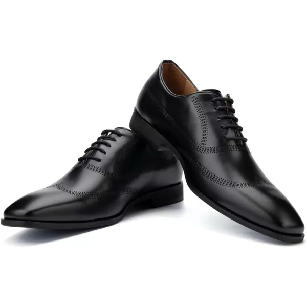 JITAI Mens Oxford Shoes Mens Casual Dress Shoes Lace Up Fashion ShoesBlack07