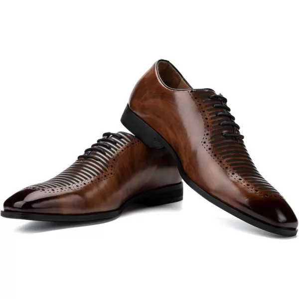 JITAI Mens Oxford Shoes Mens Casual Dress Shoes Lace Up Fashion ShoesBrown10