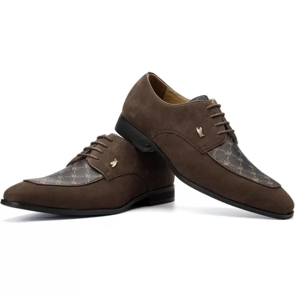 JITAI Mens Oxford Shoes Mens Casual Dress Shoes Lace Up Fashion ShoesBrown15