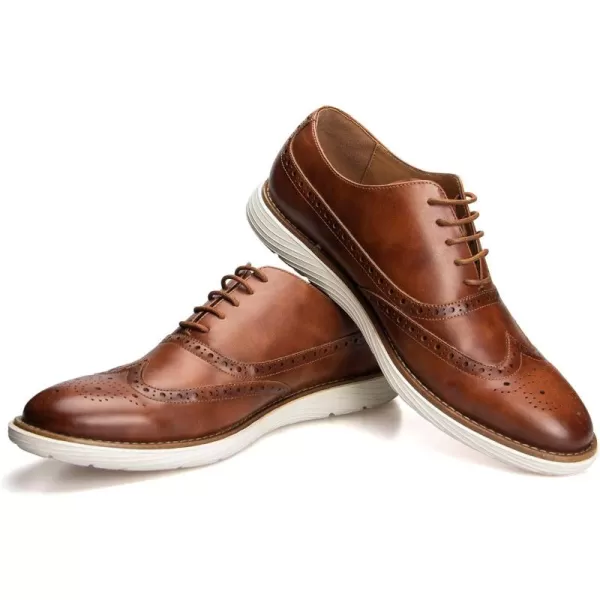 JITAI Mens Oxford ShoesDress Shoes Laceup Wingtip Brogue Shoe Mens Lightweight Fashion ShoesBrown07