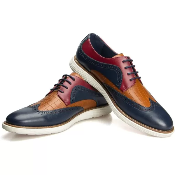 JITAI Mens Oxford ShoesDress Shoes Laceup Wingtip Brogue Shoe Mens Lightweight Fashion ShoesColour07