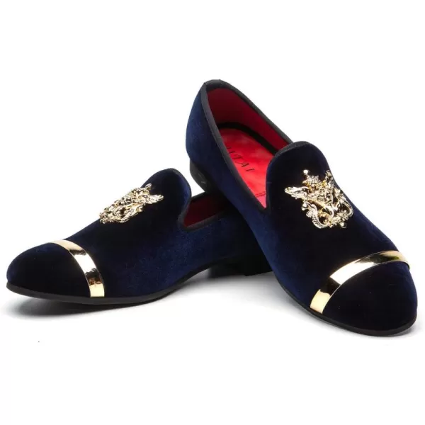 JITAI Mens Penny SlipOn Leather Lined Loafer Luxury Men ShoesBlue02