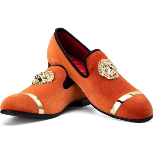 JITAI Mens Penny SlipOn Leather Lined Loafer Luxury Men ShoesOrange01
