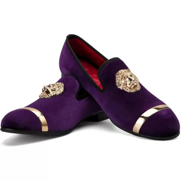 JITAI Mens Penny SlipOn Leather Lined Loafer Luxury Men ShoesPurple01