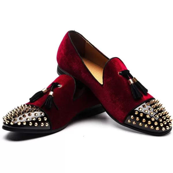 JITAI Mens Penny SlipOn Leather Lined Loafer Luxury Men ShoesRed04