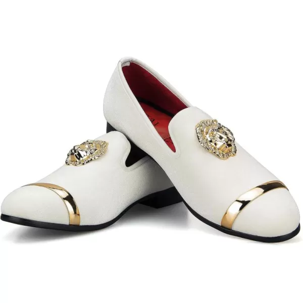 JITAI Mens Penny SlipOn Leather Lined Loafer Luxury Men ShoesWhite01