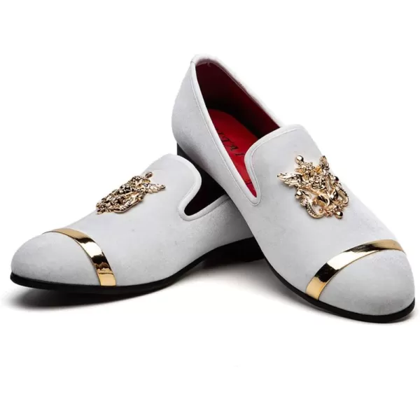 JITAI Mens Penny SlipOn Leather Lined Loafer Luxury Men ShoesWhite02