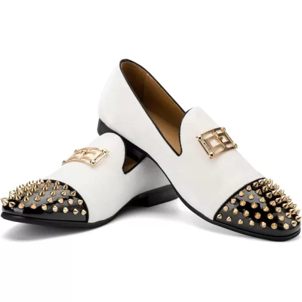 JITAI Mens Penny SlipOn Leather Lined Loafer Luxury Men ShoesWhite03