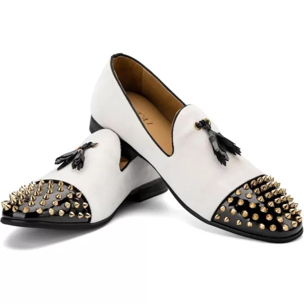 JITAI Mens Penny SlipOn Leather Lined Loafer Luxury Men ShoesWhite04
