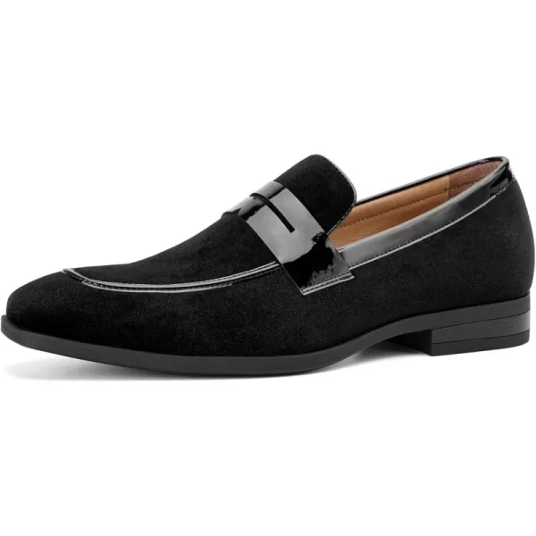 JITAI Mens Velvet Loafers Dress Shoes Loafers for Men Tuxedo Suit ShoesBlack24