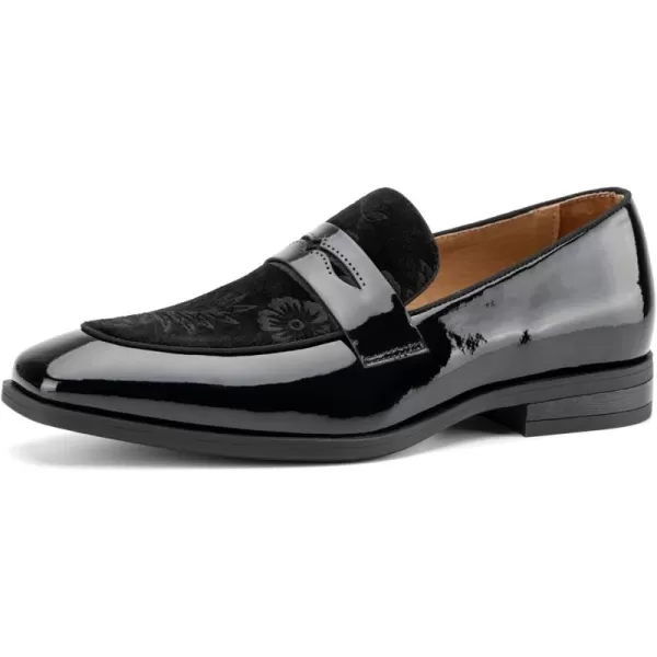JITAI Mens Velvet Loafers Dress Shoes Loafers for Men Tuxedo Suit ShoesBlack31