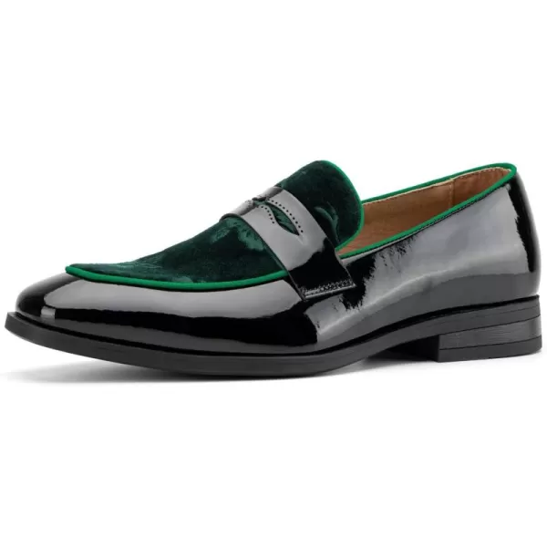 JITAI Mens Velvet Loafers Dress Shoes Loafers for Men Tuxedo Suit ShoesGreen31