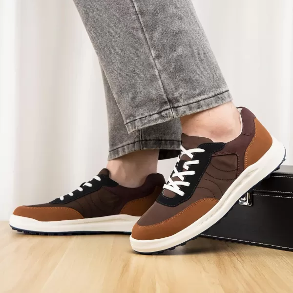 JITAI Mens Fashion Sneakers Shoes Lightweight Fashion Shoes with Wingtip Brogue ampamp Laceup Design Casual Business ShoesBrown02